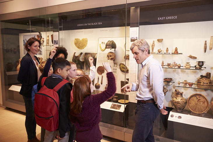 A group of children at a museum