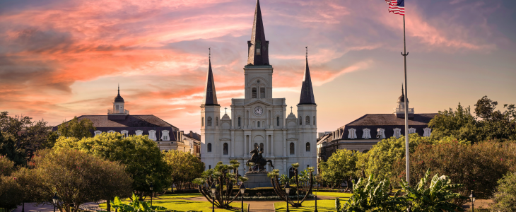 jackson square at sunset