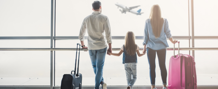 a family at an airport