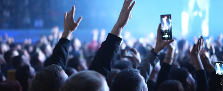 an audience at a stadium