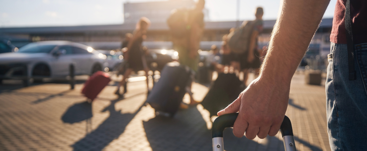 people arriving at an airport