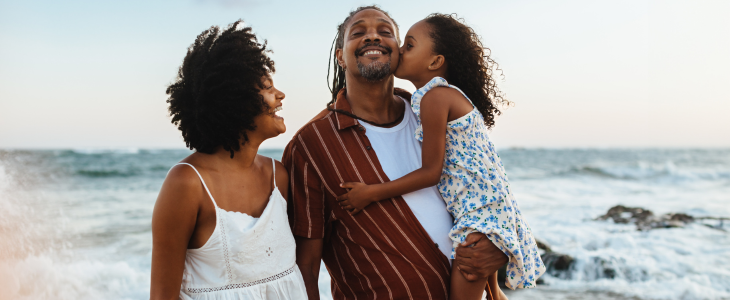 a family on the beach