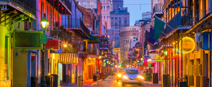 bourbon street at night