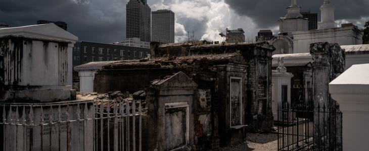 gravestones in a new orleans cemetery 